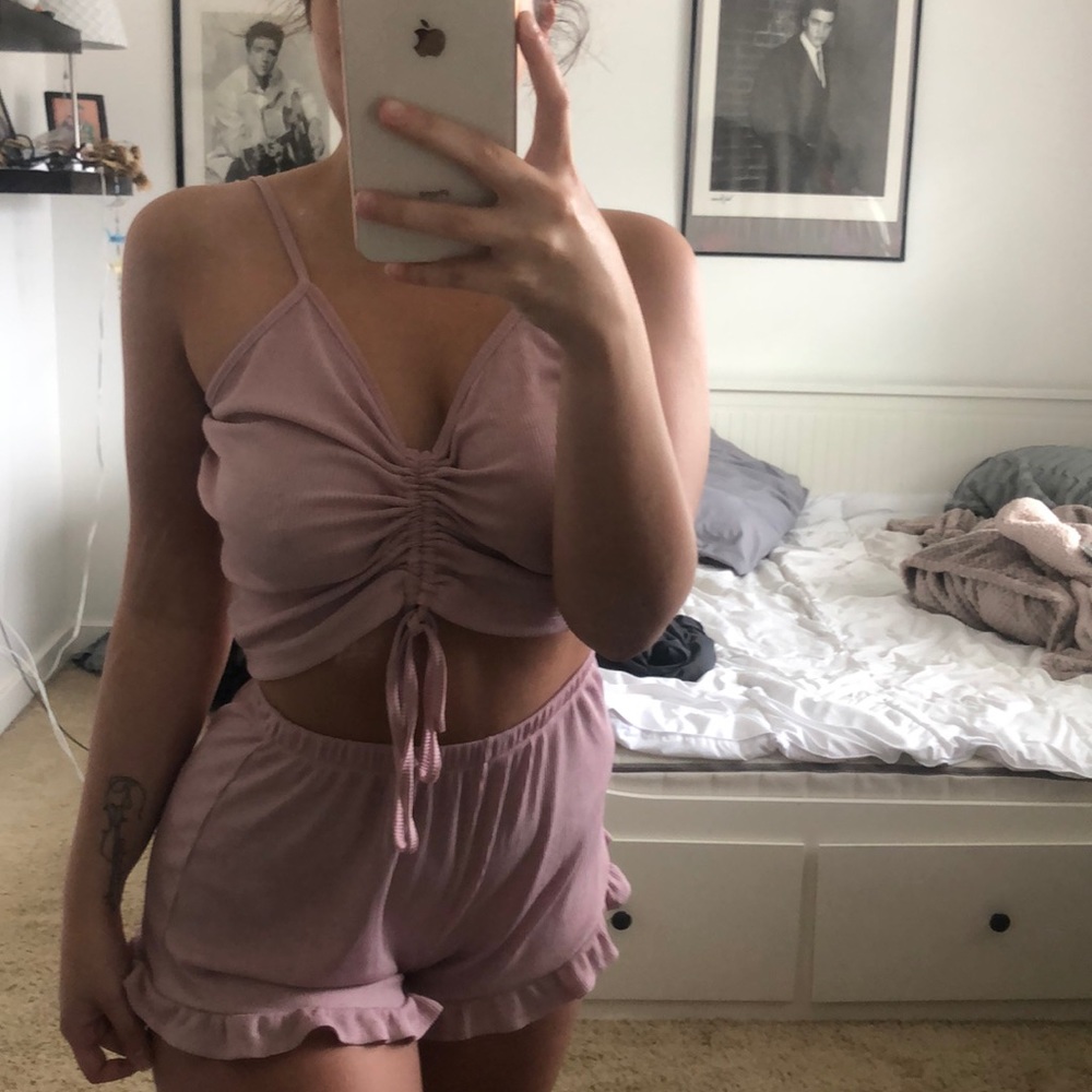 Adorable ripped tank and short set